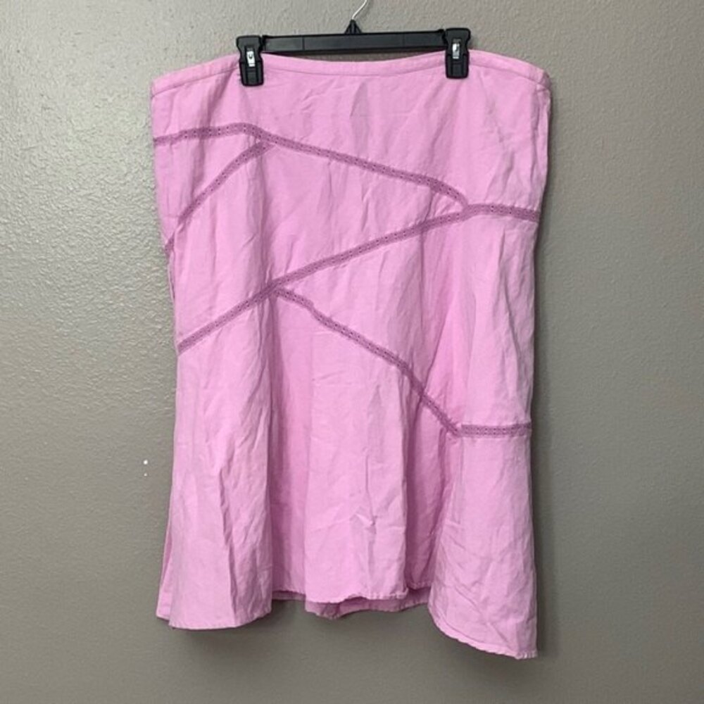 Lane Bryant Lavender Linen Blend Midi Skirt 22/24